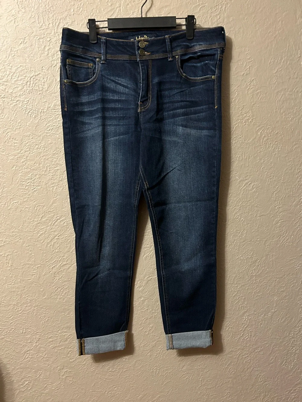 Indigo Rein Men's Slim Straight Jeans - Dark Blue